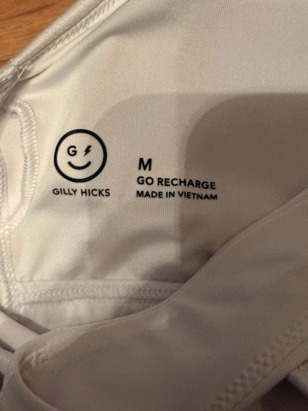 Gilly Hicks Go Recharge White High-Neck Strappy Back Crop Tank with Built-In Bra - Picture 3 of 3